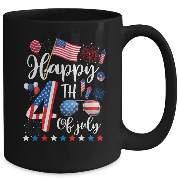 Happy Fourth Of July Patriotic US American Flag 4th Of July Mug 15oz Mug Black back 600x.jpg