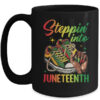 Stepping Into Juneteenth Afro Woman Black Girls Sneakers Mug 15oz Mug Black front 600x.jpg