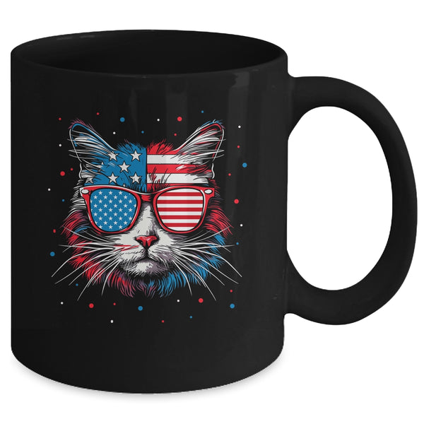 American Cat Sunglasses USA Flag 4th Of July Cat Graphic Mug 11oz Mug Black back 600x.jpg