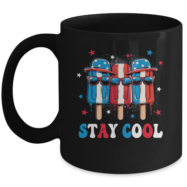 Stay Cool 4th July Boys Men Popsicle USA Flag American Mug 11oz Mug Black front 600x.jpg