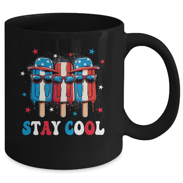 Stay Cool 4th July Boys Men Popsicle USA Flag American Mug 11oz Mug Black back 600x.jpg