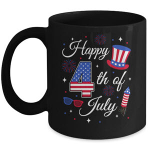 Happy 4th Of July Patriotic American Flag USA Men Women Kids Mug 11oz Mug Black front 600x.jpg