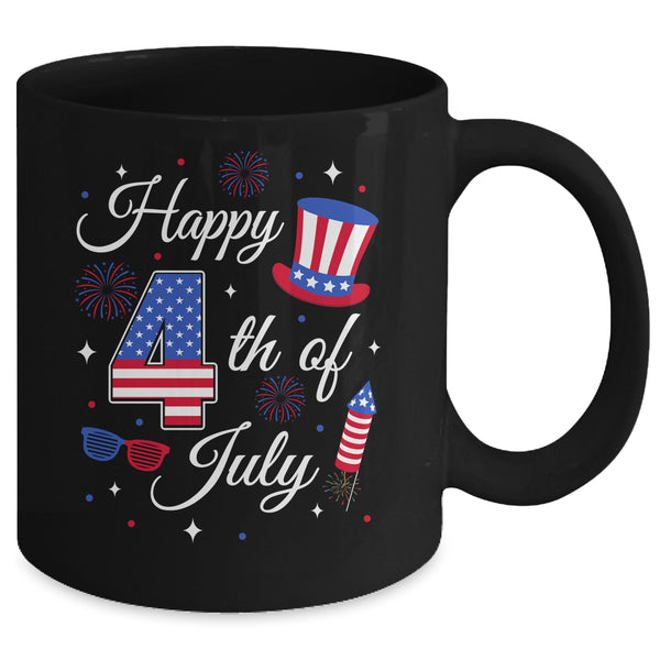 Happy 4th Of July Patriotic American Flag USA Men Women Kids Mug 11oz Mug Black back 600x.jpg