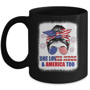 Loves Jesus And America Women 4th Of July Christian Lover Mug 11oz Mug Black front 600x.jpg