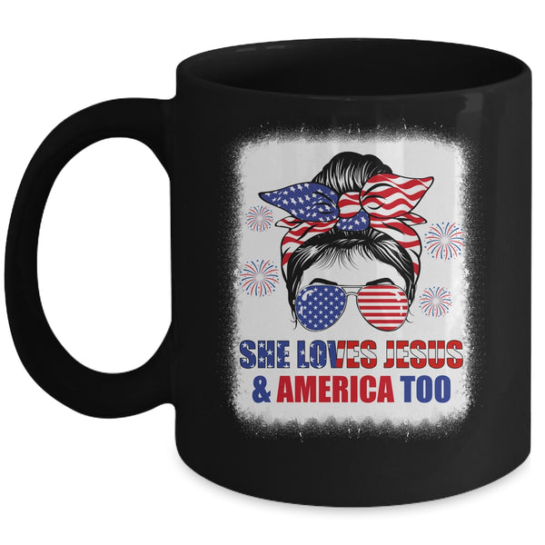 Loves Jesus And America Women 4th Of July Christian Lover Mug 11oz Mug Black front 600x.jpg