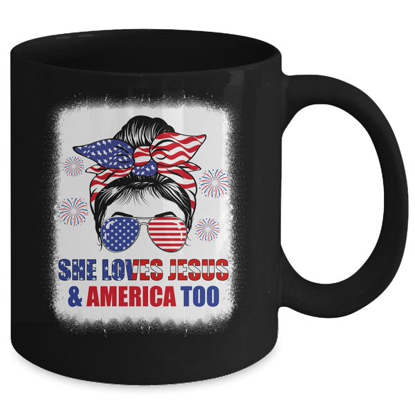 Loves Jesus And America Women 4th Of July Christian Lover Mug 11oz Mug Black back 600x.jpg