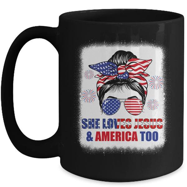 Loves Jesus And America Women 4th Of July Christian Lover Mug 15oz Mug Black front 600x.jpg