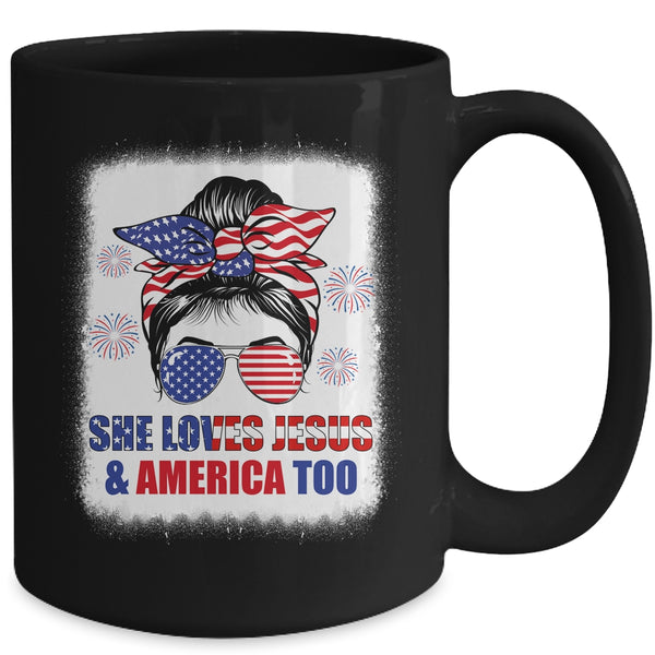 Loves Jesus And America Women 4th Of July Christian Lover Mug 15oz Mug Black back 600x.jpg
