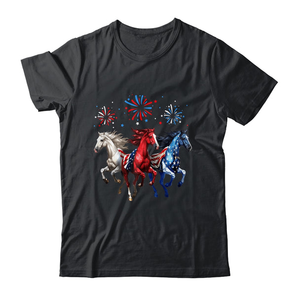 Patriotic Firework Horse USA Flag July 4th Fireworks Show Classic T Shirt Black 600x.jpg