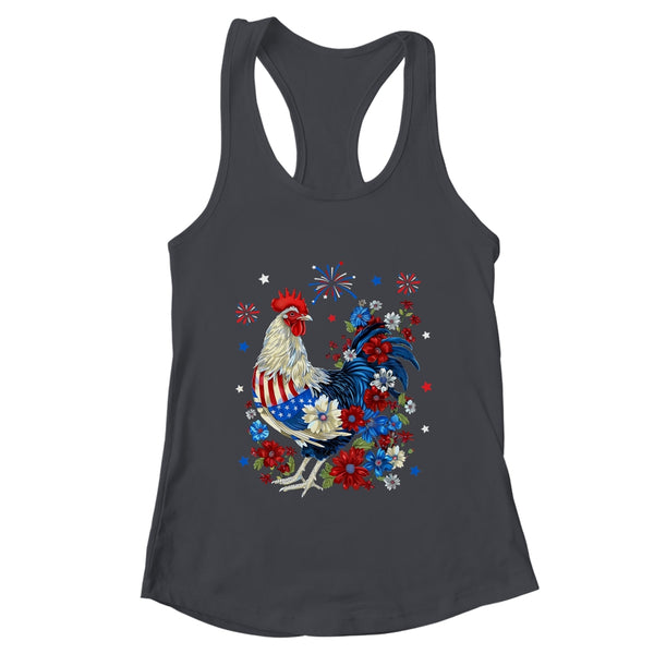 USA American Flag Chicken Lover 4th Of July Patriotic Farmer Women s Ideal Racerback Tank Black 600x.jpg