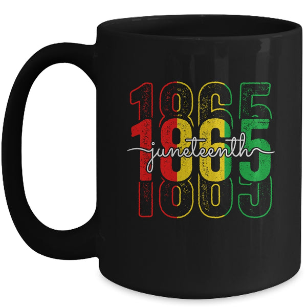 Emancipation Day Is Great With 1865 Juneteenth Flag Mug 15oz Mug Black front 600x.jpg