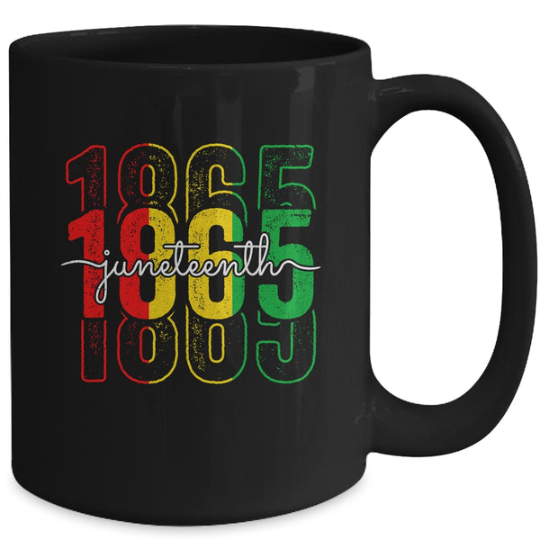 Emancipation Day Is Great With 1865 Juneteenth Flag Mug 15oz Mug Black back 600x.jpg