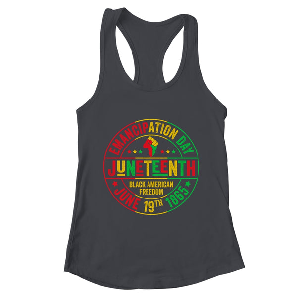 Juneteenth Celebrate Freedom 1865 African American Men Women Women s Ideal Racerback Tank Black 600x.jpg