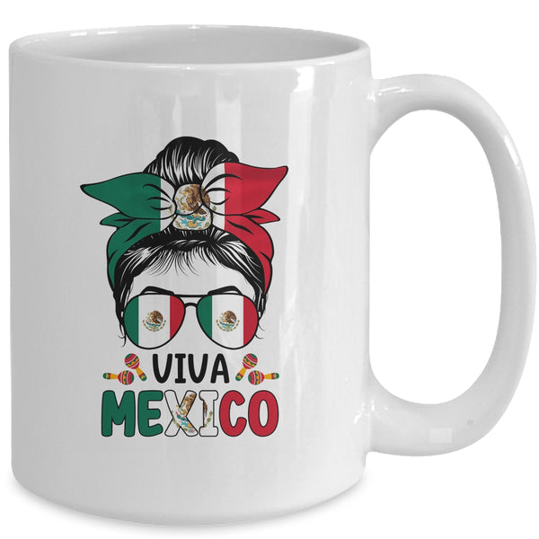 Mexican Independence Funny Viva Mexico Messy Bun Hair Mug 15oz Mug White back 600x.jpg