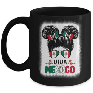 Funny Viva Mexico Mexican Independence Messy Bun Hair Kids Mug 11oz Mug Black front 600x.jpg