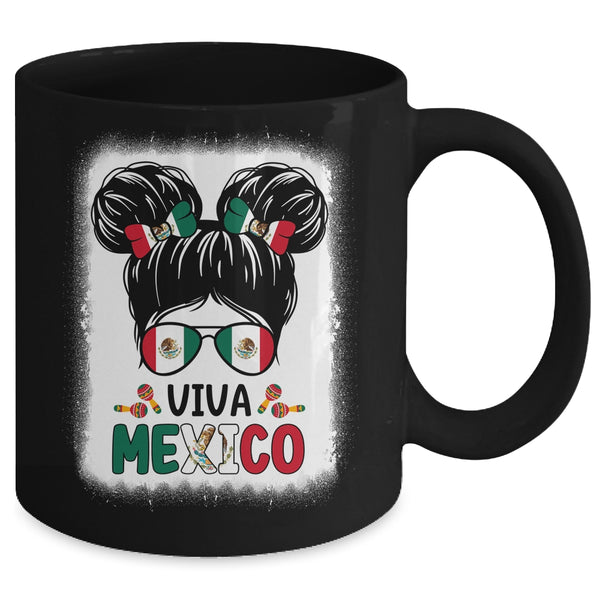 Funny Viva Mexico Mexican Independence Messy Bun Hair Kids Mug 11oz Mug Black back 600x.jpg