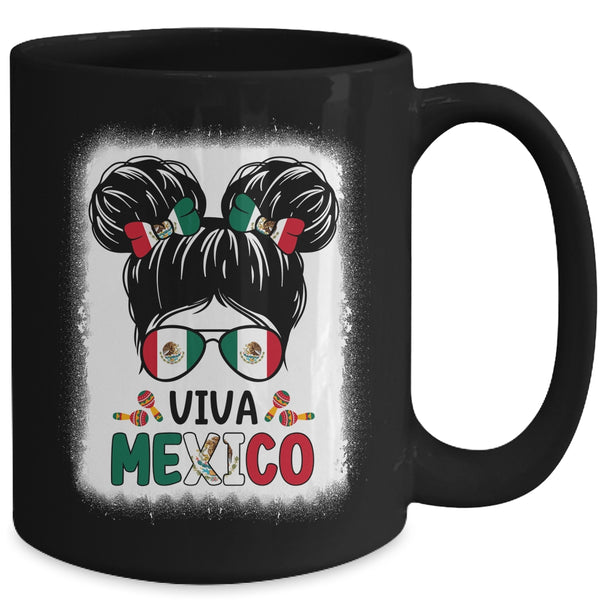 Funny Viva Mexico Mexican Independence Messy Bun Hair Kids Mug 15oz Mug Black back 600x.jpg