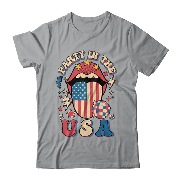 Party In The USA Retro America 4th Of July Women Girl Classic T Shirt Sport Grey 600x.jpg