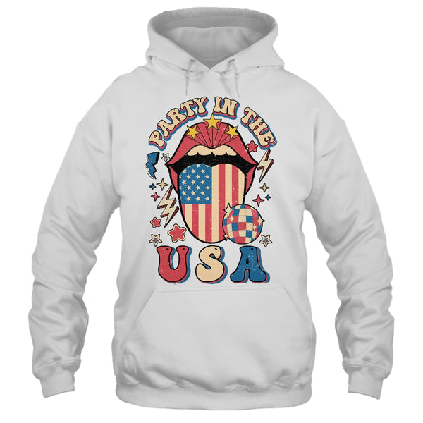 Party In The USA Retro America 4th Of July Women Girl Pullover Hoodie White 600x.jpg