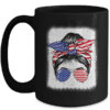 Cute 4th Of July Messy Bun Girl American Flag Patriotic USA Mug 15oz Mug Black front 600x.jpg