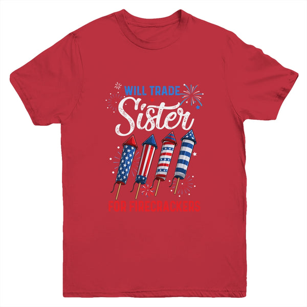 Trade Sister For Firecrackers Funny Boys 4th Of July Youth Youth T Shirt Red 600x.jpg