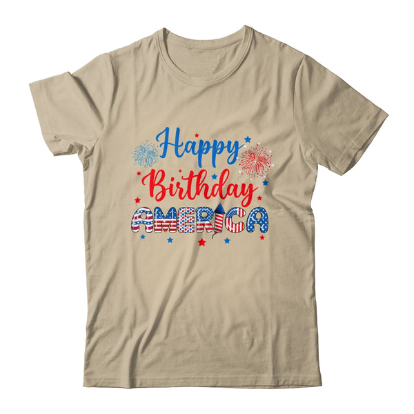 Happy Birthday America Firework USA Flag 4th Of July Freedom Classic T Shirt Sand 600x.jpg