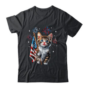 Independence Day Cat 4th Of July Patriotic USA Flag Graphic Classic T Shirt Black 600x.jpg