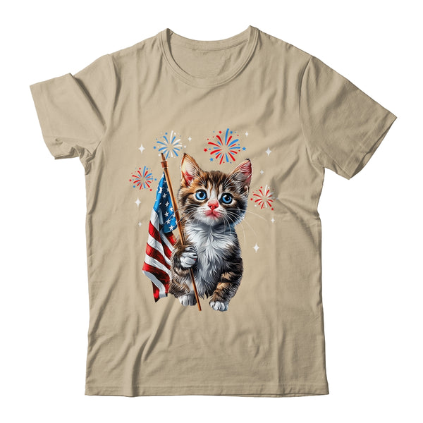 Independence Day Cat 4th Of July Patriotic USA Flag Graphic Classic T Shirt Sand 600x.jpg