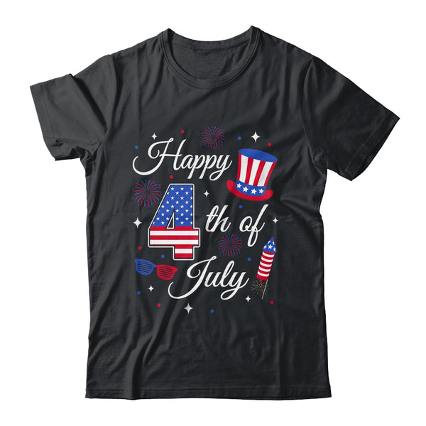 Happy 4th Of July Patriotic American Flag USA Men Women Kids Classic T Shirt Black 600x.jpg