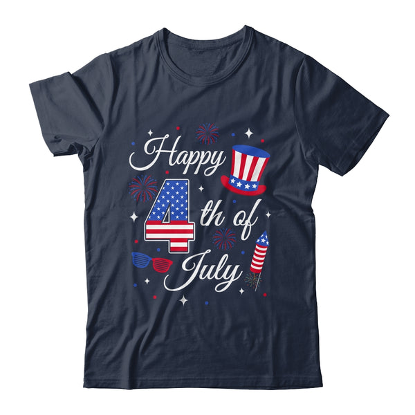 Happy 4th Of July Patriotic American Flag USA Men Women Kids Classic T Shirt Navy 600x.jpg