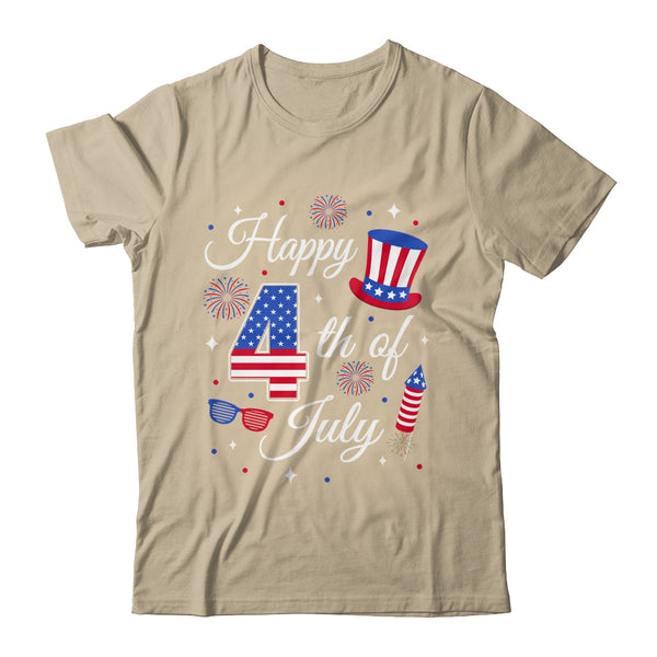 Happy 4th Of July Patriotic American Flag USA Men Women Kids Classic T Shirt Sand 600x.jpg