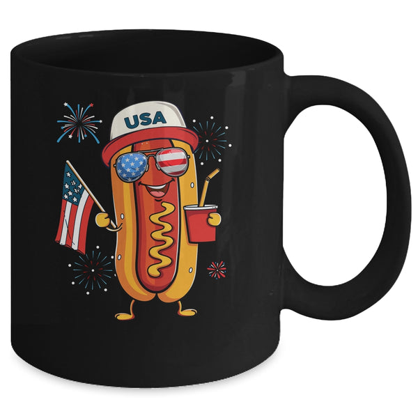 4th Of July Hotdog Funny Fourth Of July Patriotic USA Flag Mug 11oz Mug Black back 600x 1.jpg