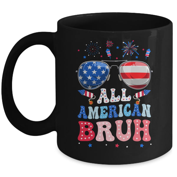 Bruh 4th Of July Patriotic Funny For Boys Girls Groovy Mug 11oz Mug Black front 600x.jpg