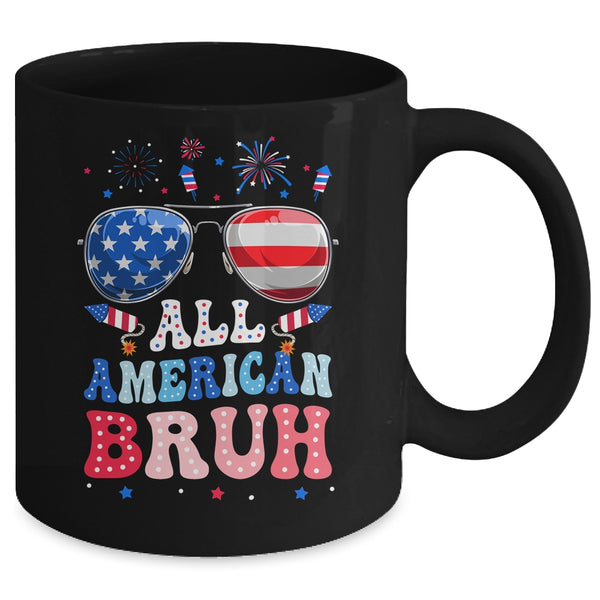 Bruh 4th Of July Patriotic Funny For Boys Girls Groovy Mug 11oz Mug Black back 600x.jpg