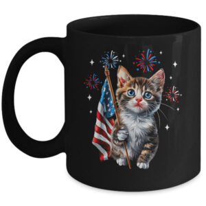 Independence Day Cat 4th Of July Patriotic USA Flag Graphic Mug 11oz Mug Black front 600x.jpg