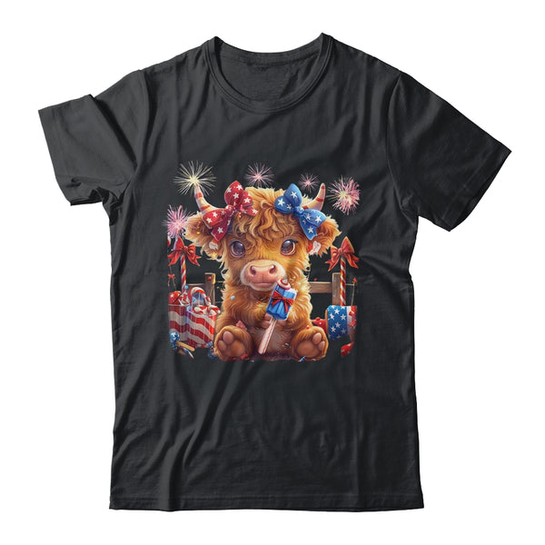 Cute Cow Popsicle 4th Of July Firework USA American Classic T Shirt Black 600x.jpg
