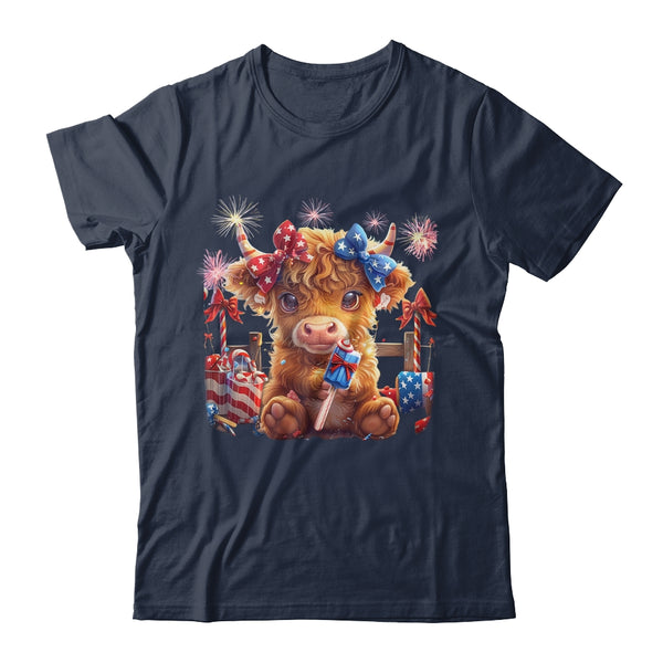 Cute Cow Popsicle 4th Of July Firework USA American Classic T Shirt Navy 600x.jpg