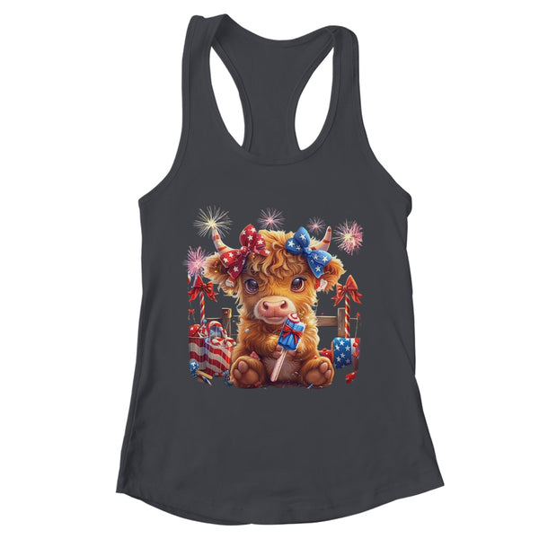 Cute Cow Popsicle 4th Of July Firework USA American Women s Ideal Racerback Tank Black 600x.jpg