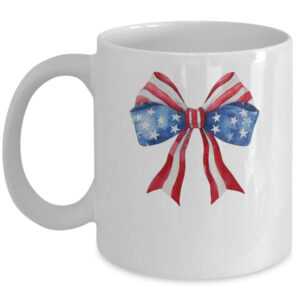 Coquette Bow 4th Of July America Flag Independence Day Mug 11oz Mug White front 600x.jpg
