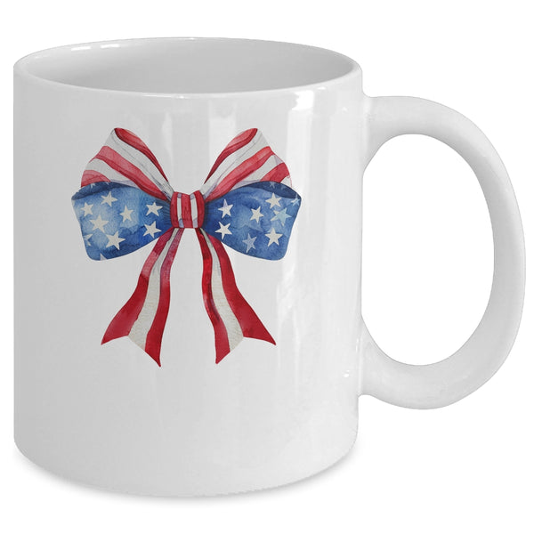 Coquette Bow 4th Of July America Flag Independence Day Mug 11oz Mug White back 600x.jpg