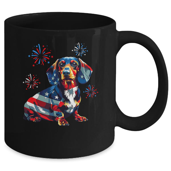 Dachshund Dog 4th Of July American Flag For Men Women Girls Mug 11oz Mug Black back 600x 1.jpg