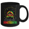 Juneteenth Outfit African Women Messy Bun Eye Glasses Mug 11oz Mug Black back 600x.jpg