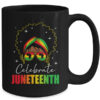 Juneteenth Outfit African Women Messy Bun Eye Glasses Mug 15oz Mug Black back 600x.jpg