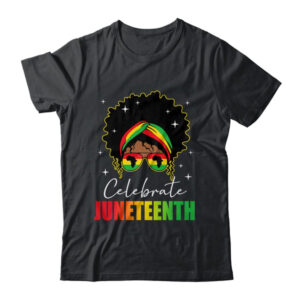 Juneteenth Outfit African Women Messy Bun Eye Glasses Classic T Shirt Black 600x 1.jpg