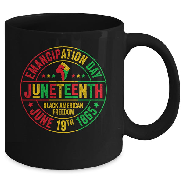 Juneteenth Celebrate Freedom 1865 African American Men Women Mug 11oz Mug Black back 600x 1.jpg