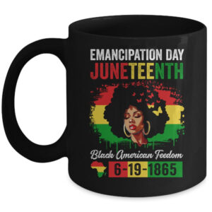 Juneteenth Women Black African Black American Feedom 1865 Mug 11oz Mug Black front 600x 1.jpg