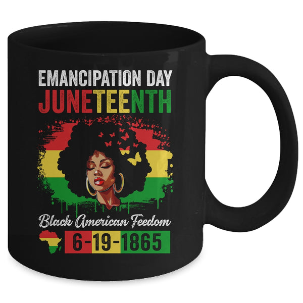 Juneteenth Women Black African Black American Feedom 1865 Mug 11oz Mug Black back 600x 1.jpg