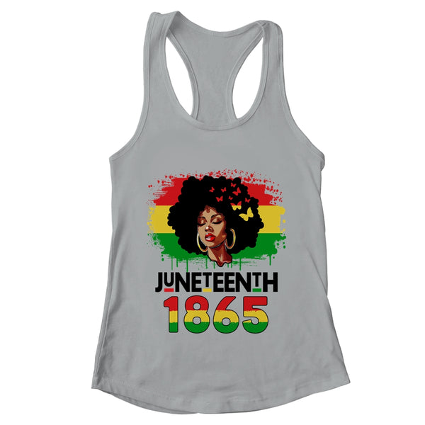 Juneteenth Freedom 1865 Black History African American Women Women s Ideal Racerback Tank Heather Grey 600x.jpg