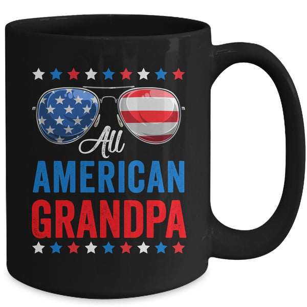 All American Grandpa 4th Of July Memorial Day Matching Mug 15oz Mug Black back 600x.jpg