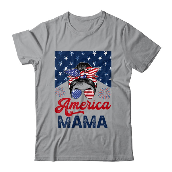 USA American Mama Proud Mom Messy Bun Patriotic 4th Of July Classic T Shirt Sport Grey 600x 1.jpg